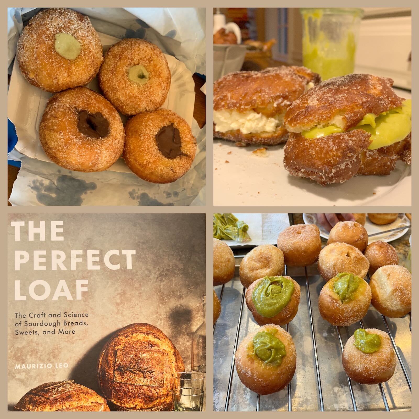 A progression of making a pistachio donut that was also inspired from the Sicily trip