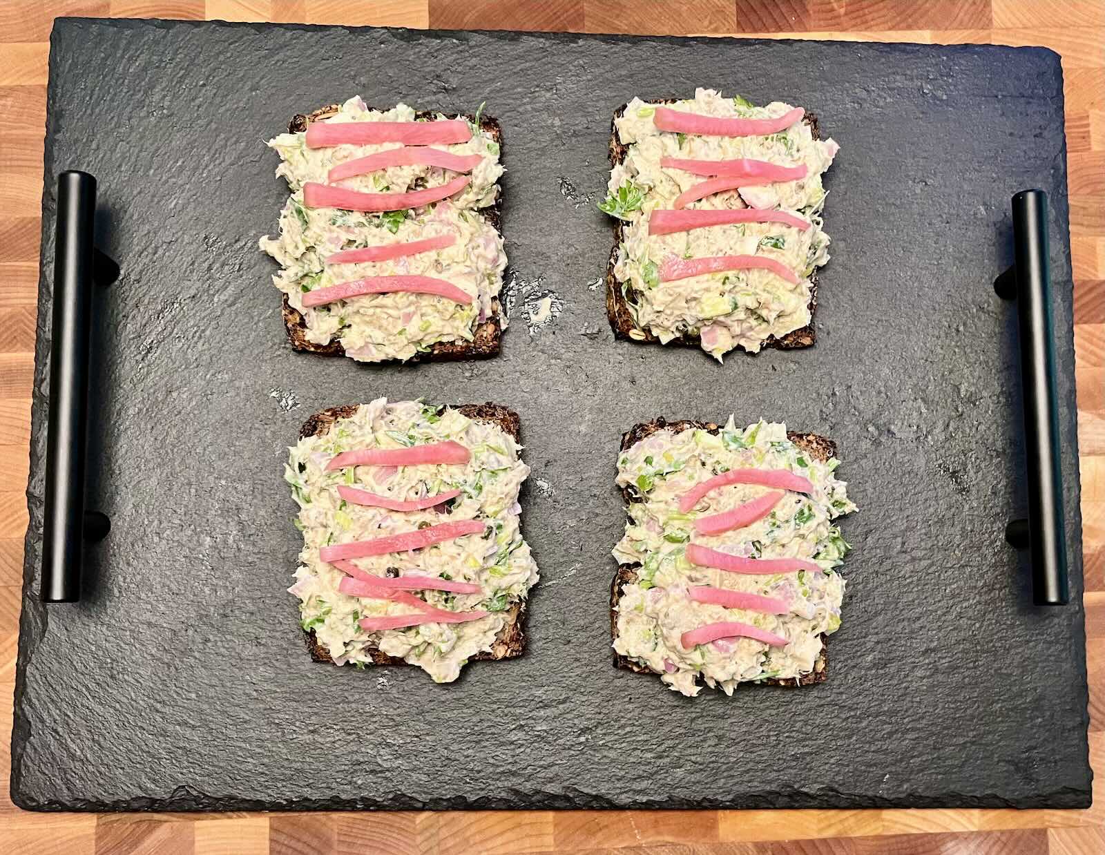 A smorrebrod from the tartan 3 seeded bread